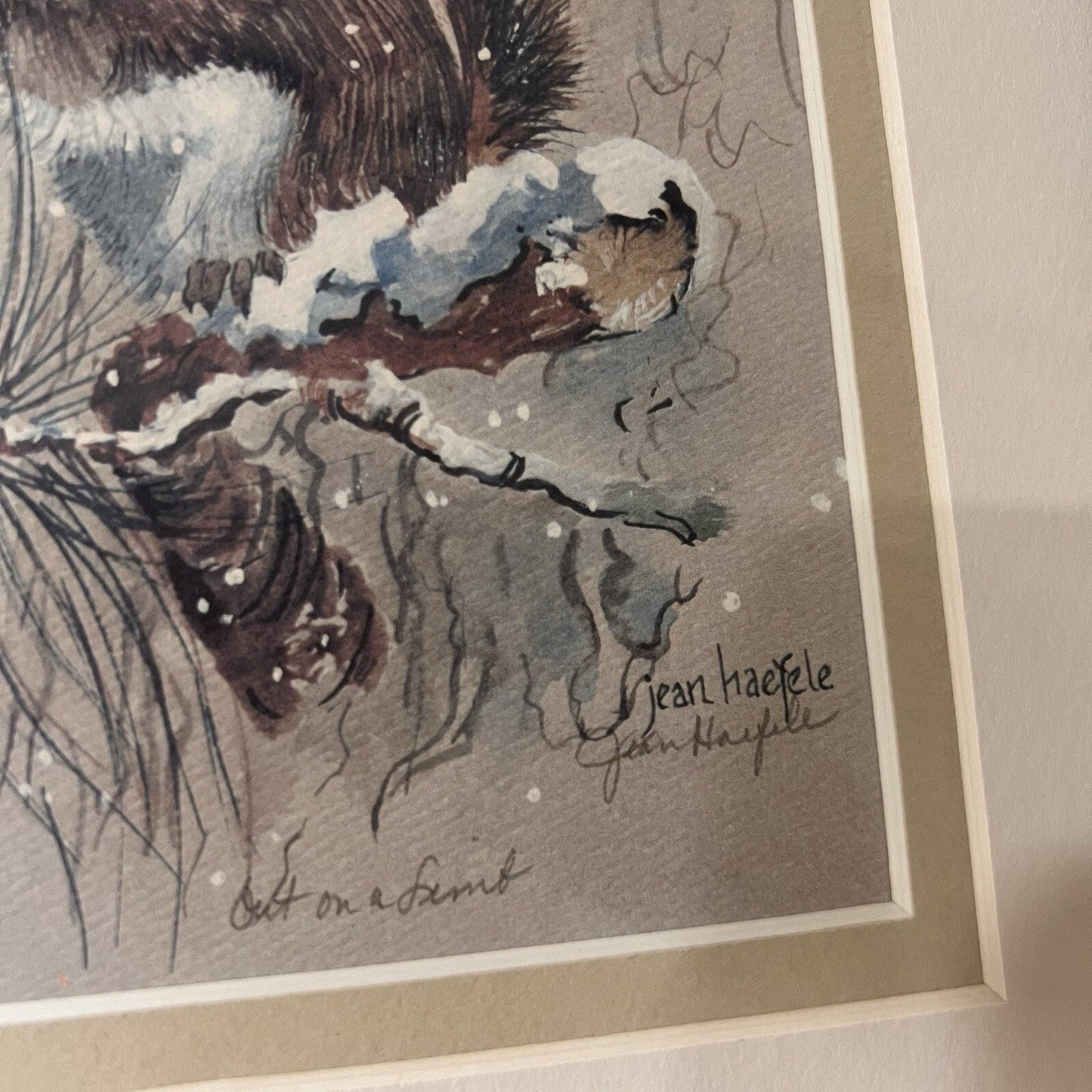 Jean Haefele Limited Edition Signed Print “Out On A Limb” 384/1000 Framed