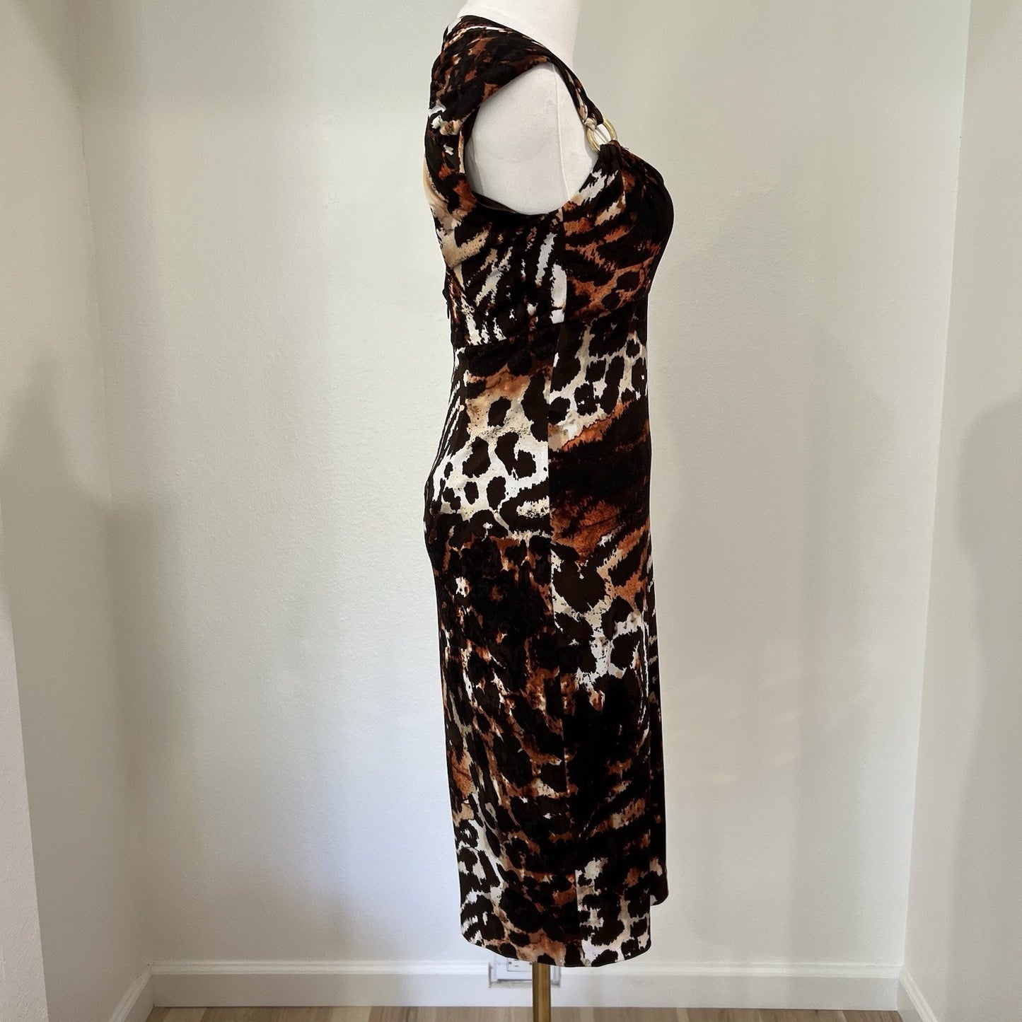 NWT Caché Dress Y2K Vintage XS (0) Animal Print Jersey Shore Clubwear Mob Wife