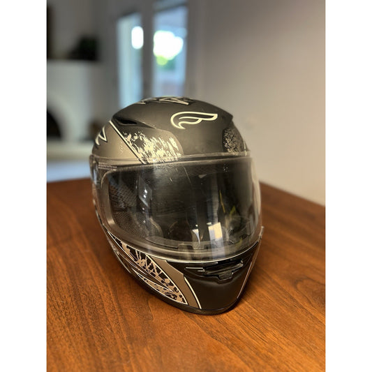Fulmer Cyclone J5 Black Grey Full Face Flip-up Visor Motorcycle Helmet Size S