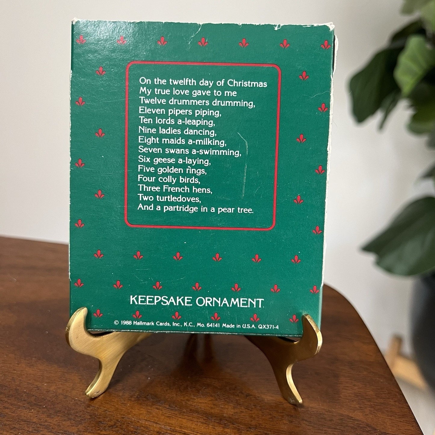 Hallmark 12 Days Of Christmas Ornament 1988 Five 5 Golden Rings Collection