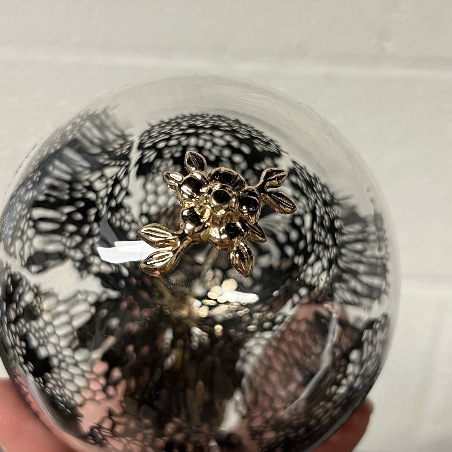 Jason Wu 3 Glass Christmas Ornaments Luxury Designer Red Black White Gold Lace