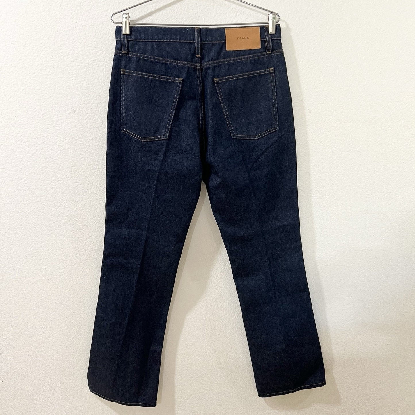 NWT $348 Frame Le Italien Flare Rigid Denim Jean 30 Dark Rinse 100% Cotton Tall