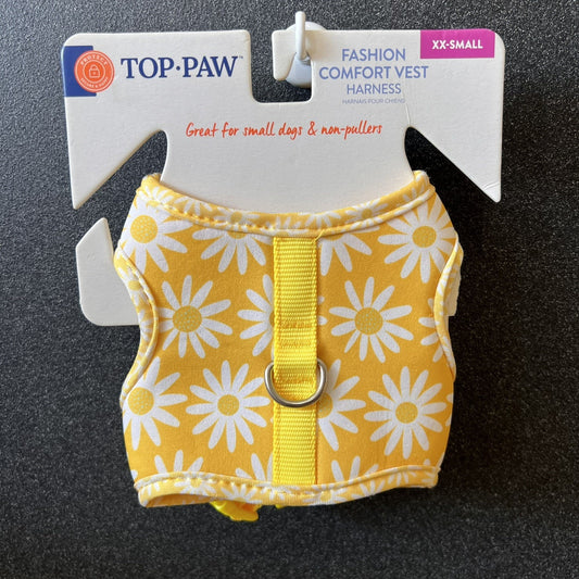 NWT Top Paw XXS Yellow Floral Daisy Comfort Dog Puppy Vest Harness Spring Color