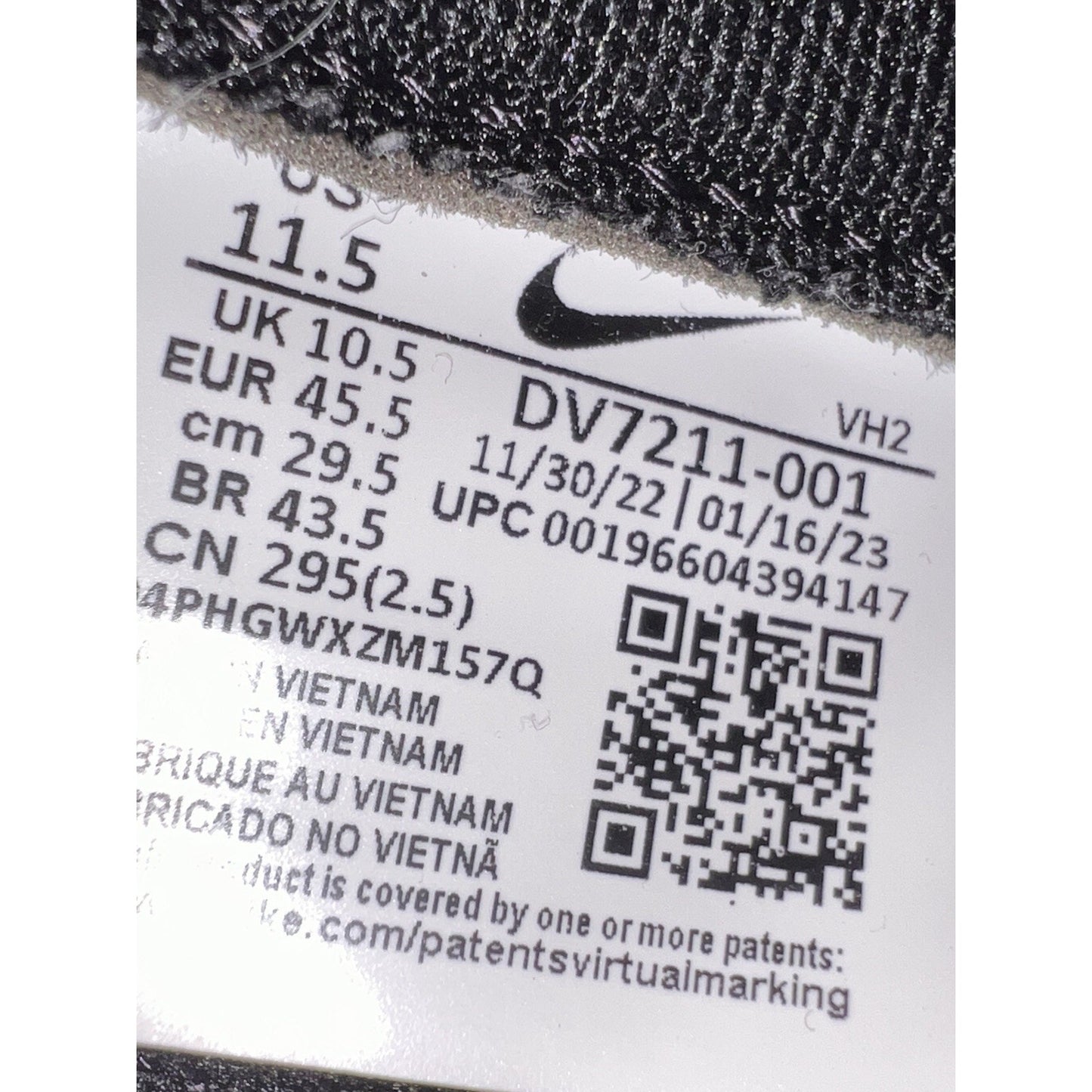 Size 11.5 - Nike Dunk Retro Premium Low Anthracite Black Canvas