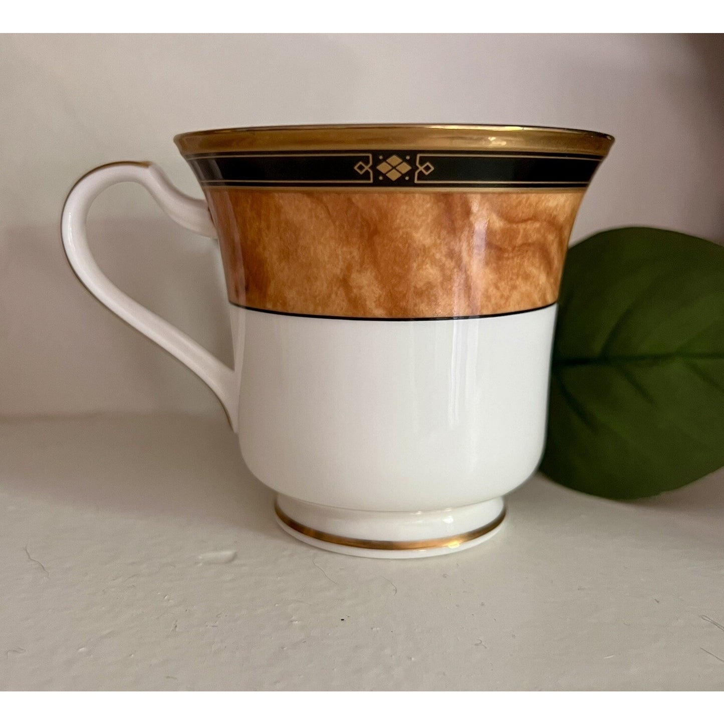 Bone China Cabot by Noritake Footed Teacup 9785 Gold Marble Design Replacement