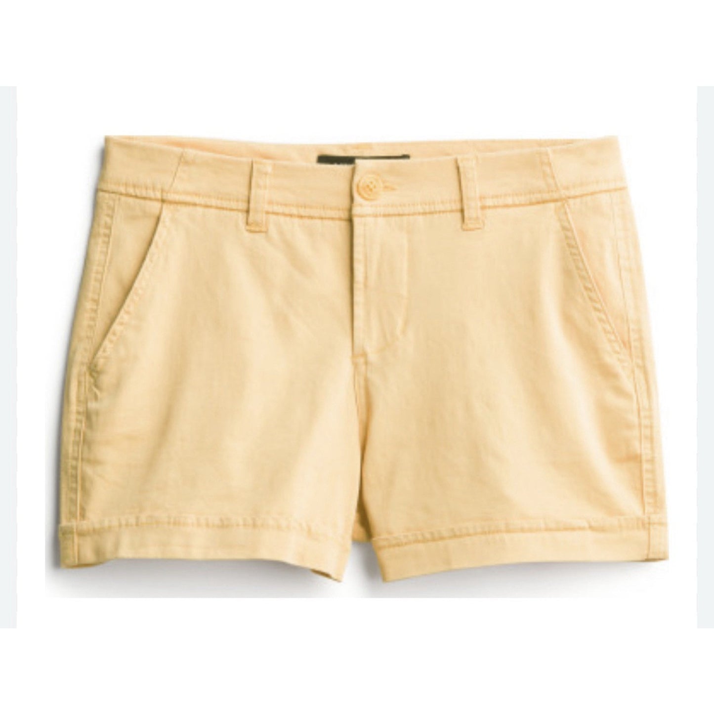 NWT Liverpool (22) Chino Johnny Trouser Short Butter Yellow Cuffed Hem Stretch