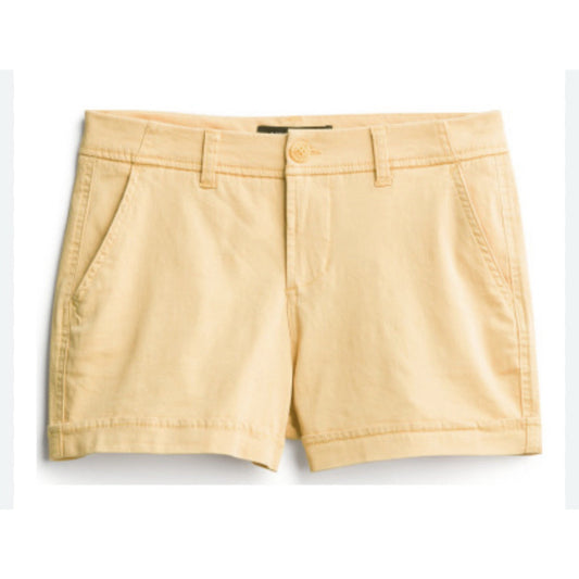 NWT Liverpool (22) Chino Johnny Trouser Short Butter Yellow Cuffed Hem Stretch