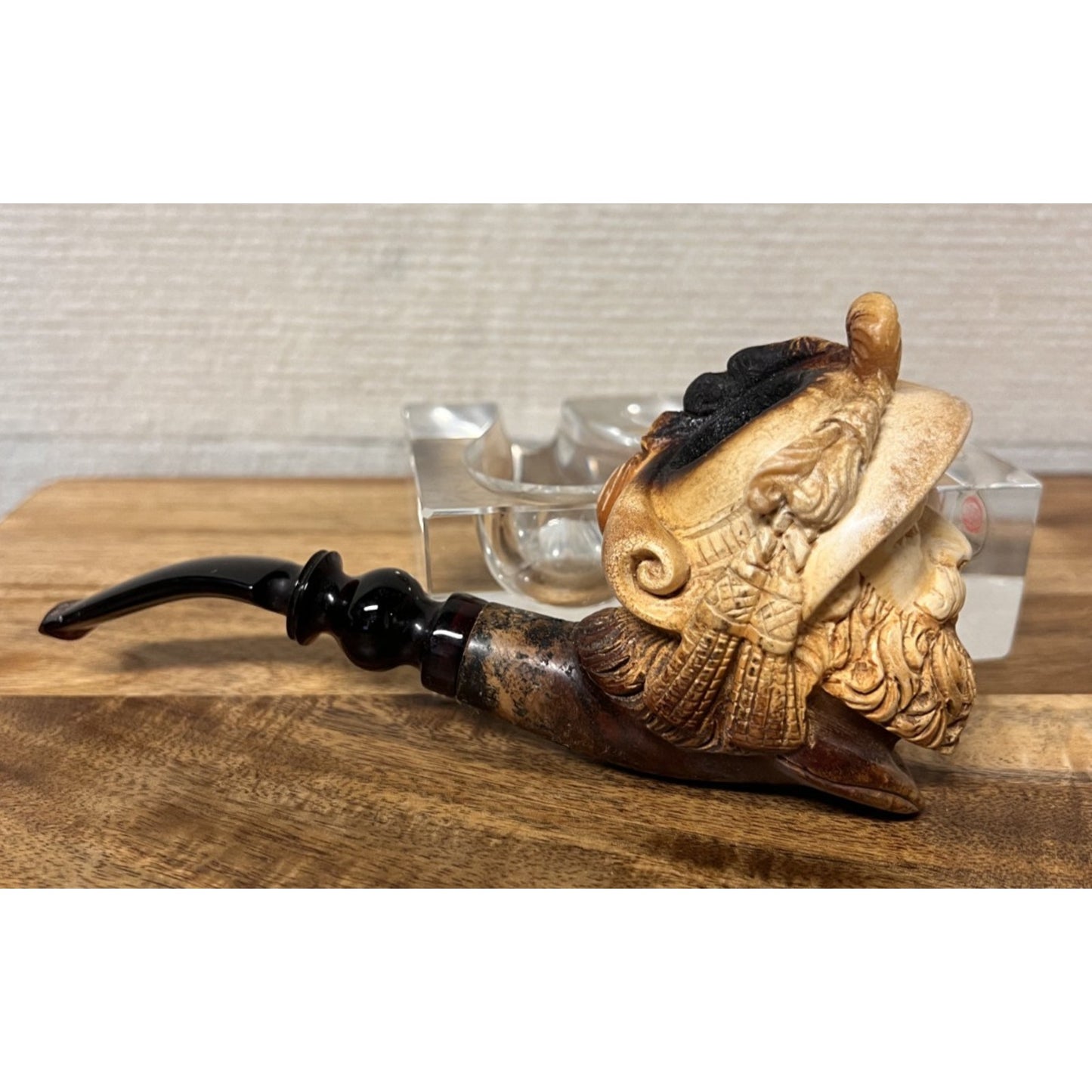 Vtg Meerschuam Hand Carved Conquistador Pipe by Turkish Master Erdoğan Ege