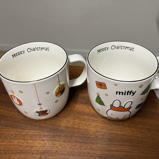 NEW Miffy By Magenta Merry Christmas Coffee Mug Set Holiday Ornaments