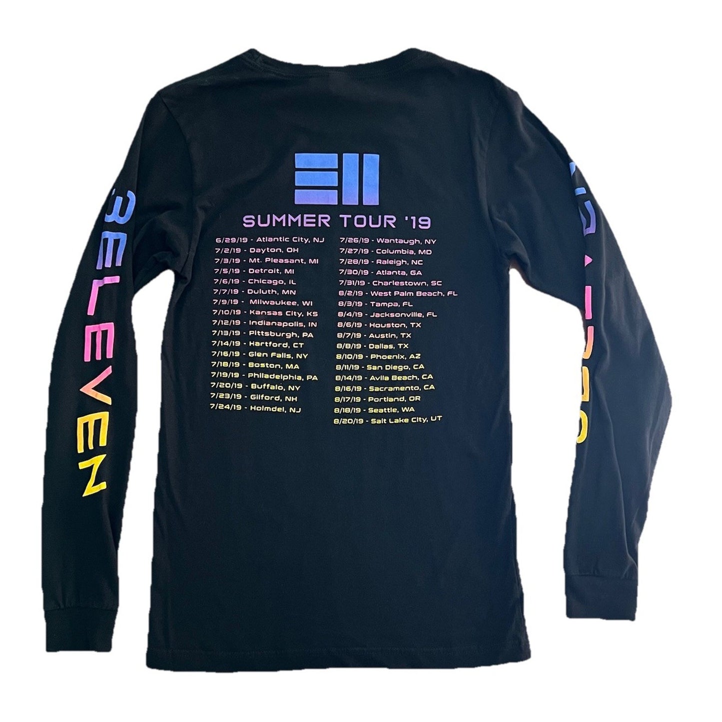 311 Summer Tour 2019 Concert Shirt (S) Long Sleeve Black Neon Unisex Jersey