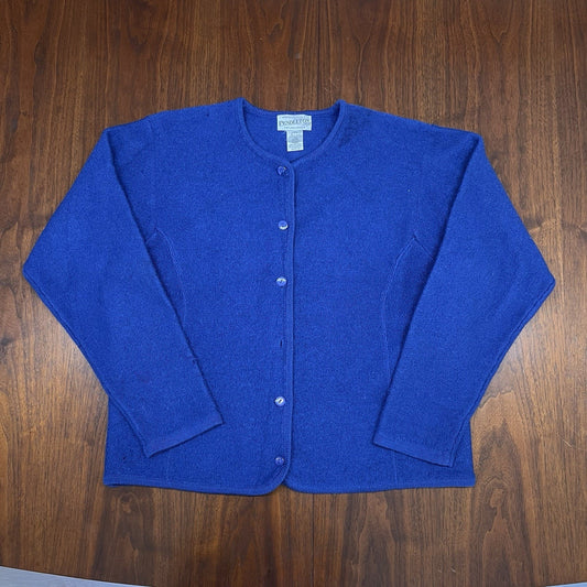 Vintage Pendleton XL Cardigan Women’s Navy Blue *flaws* Wool Button Up