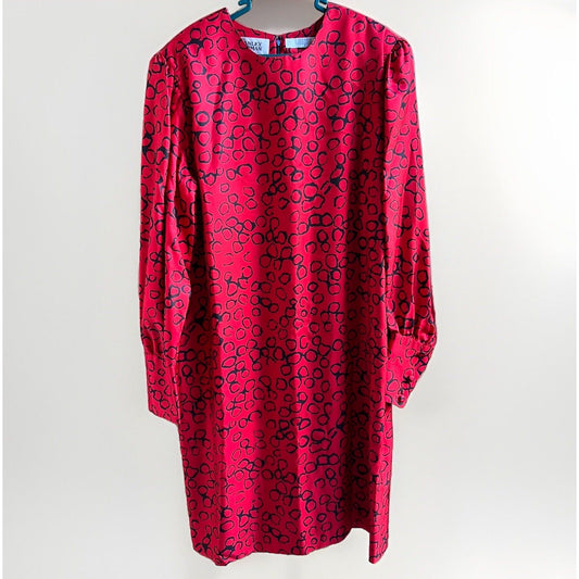 NWT 70s I Magnin Stanley Sherman Silk (18) Dress Vintage Mod Retro Designer