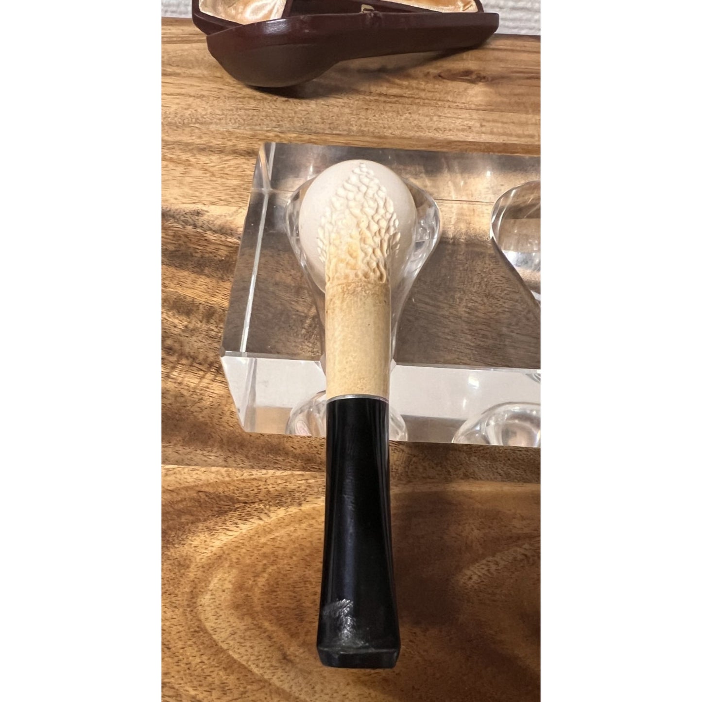 Vintage Kaywoodie Block Meerschaum Estate Pipe & Marriage Case