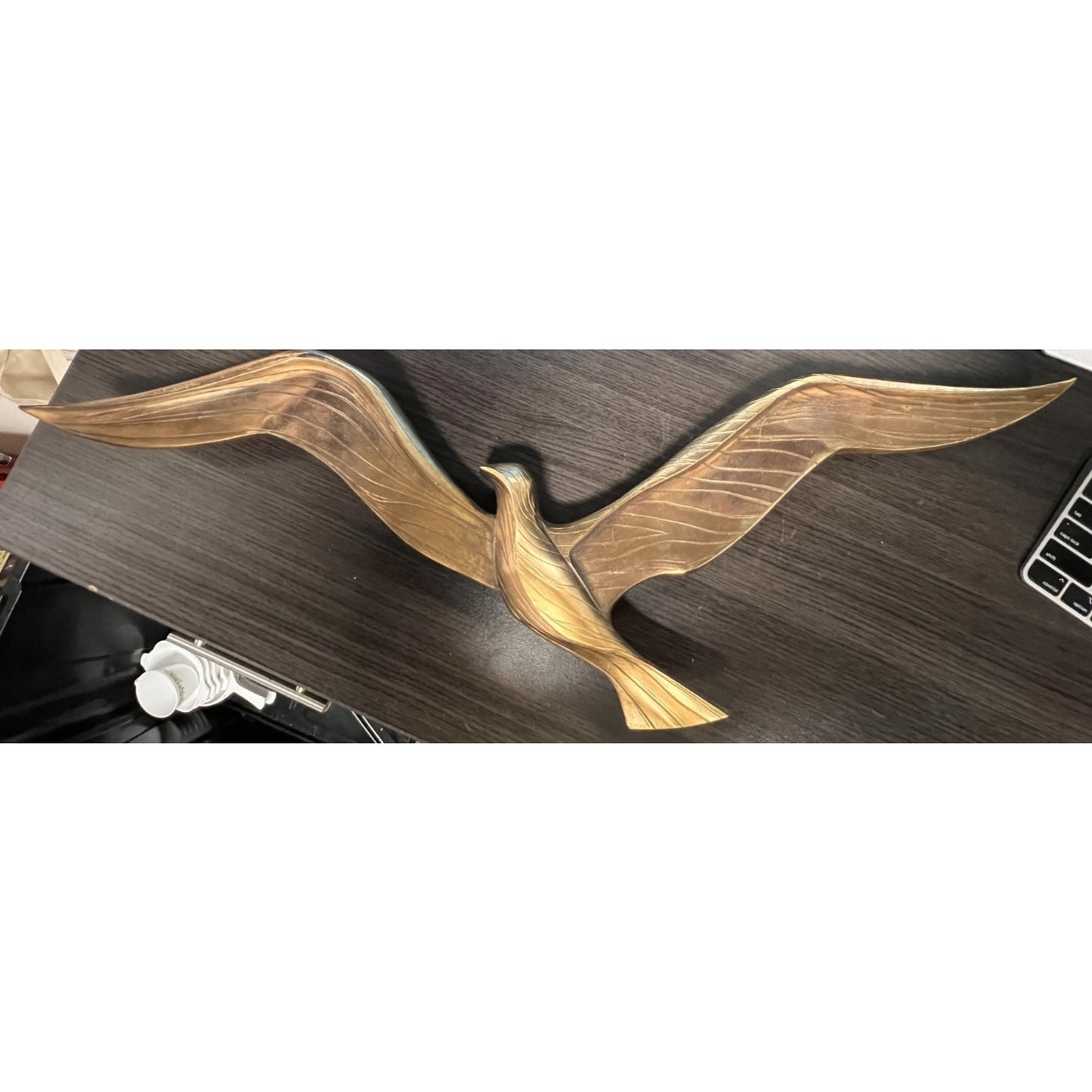 Vintage 1963 Mid-Centrury Modern Syroco Plastic Golden Bird Hanging Wall Art