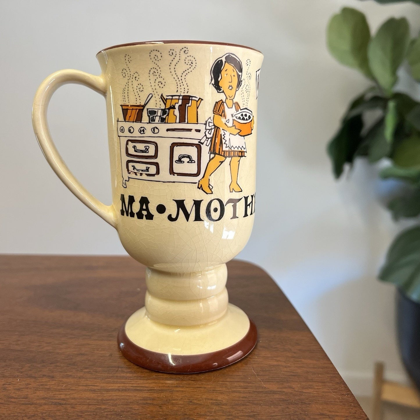 Coffee Mug Mom Liberal Feminist Retro MCM Kitsch Quirky Cartoon Campy Novelty