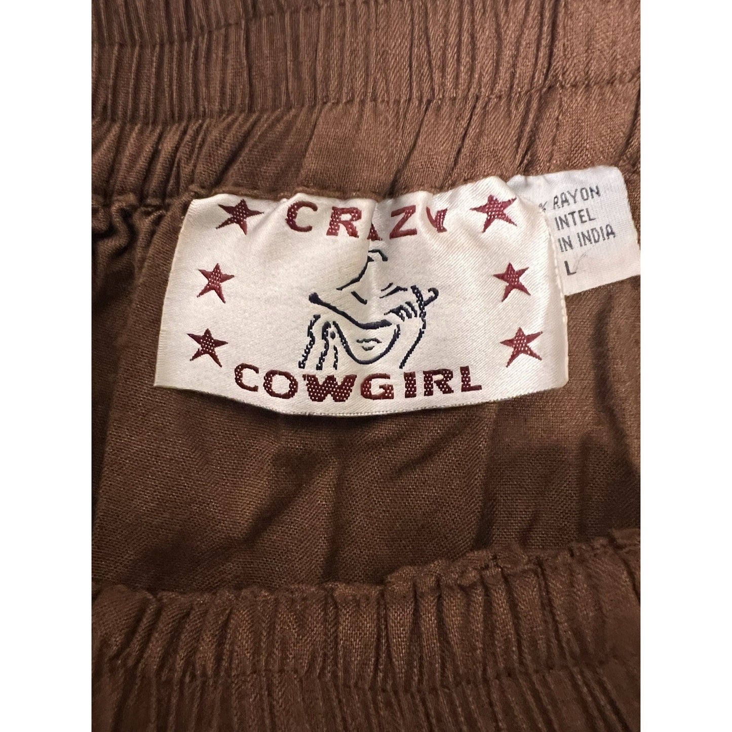 Crazy Cowgirl Brown Tiered Maxi Skirt Women L Western Boho Concho Button Prairie