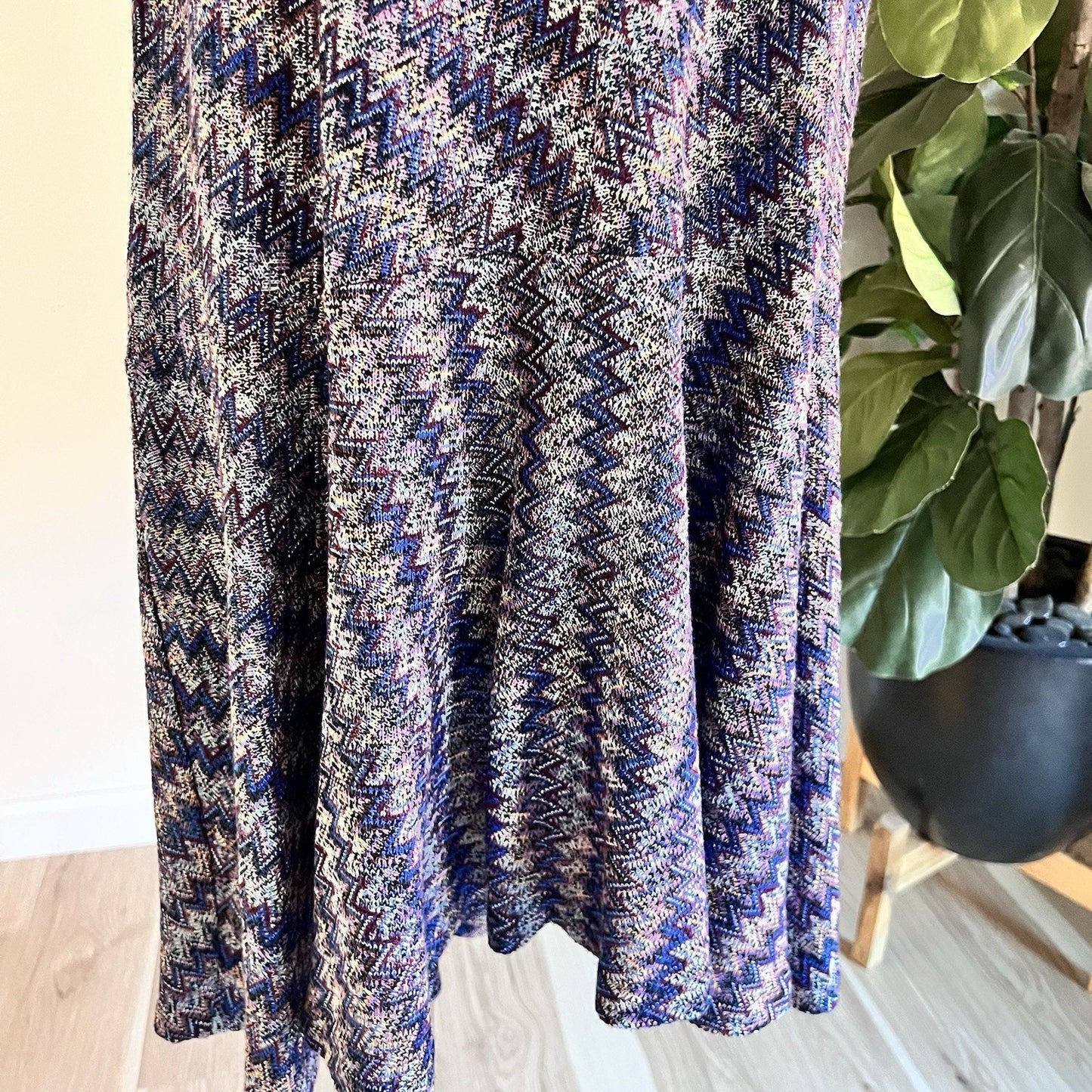 Maeve Anthropologie (L) Sleeveless Drop Waist Knit Blue Dress Y2K Knit