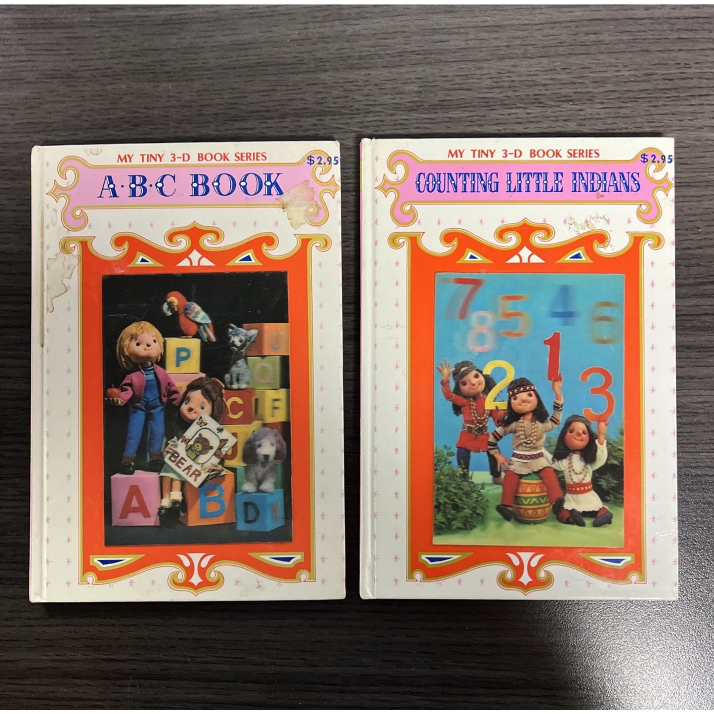 My Tiny 3-D Book Series 2 Books Set Hardcover Vintage Children’s Books 1970’s