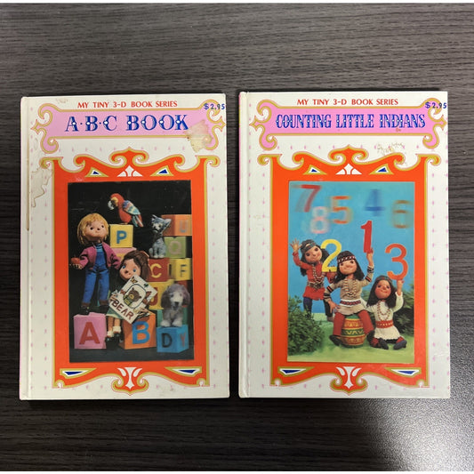 My Tiny 3-D Book Series 2 Books Set Hardcover Vintage Children’s Books 1970’s