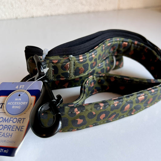 NEW Unisex Top Paw 4 Ft Neoprene Leash Dog Puppy NWT Animal Print Green Camo