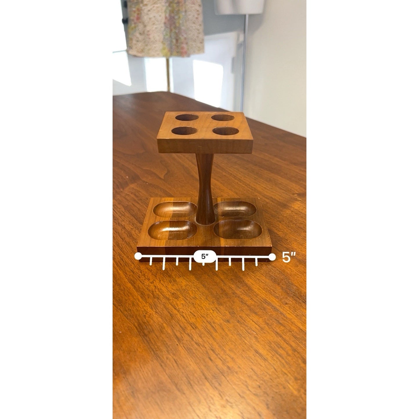 Vintage DI Alpen Solid Walnut Four Pipe Stand