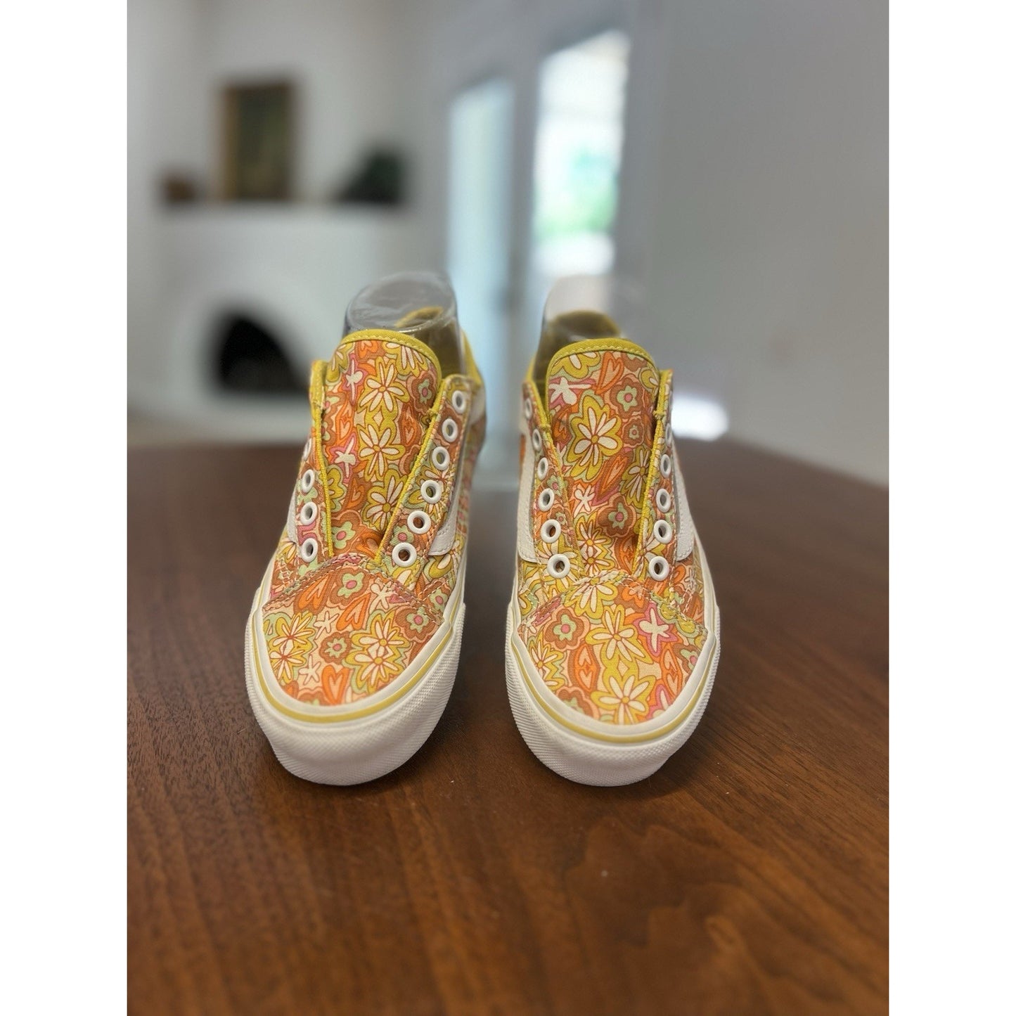 Vans Era Psychedelic Resort Passion Fruit Yellow Floral Women Skate Shoes Size 6