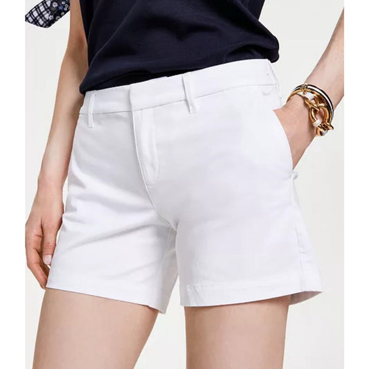 NWT Tommy Hilfiger (14) White Hollywood Chino Shorts 5" Stretch Classic Preppy