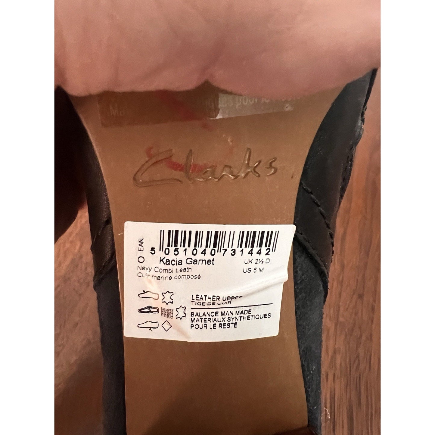 Clarks Kacia Garnet Black Suede and Leather Bootie With Buckle Detail. Size 5M
