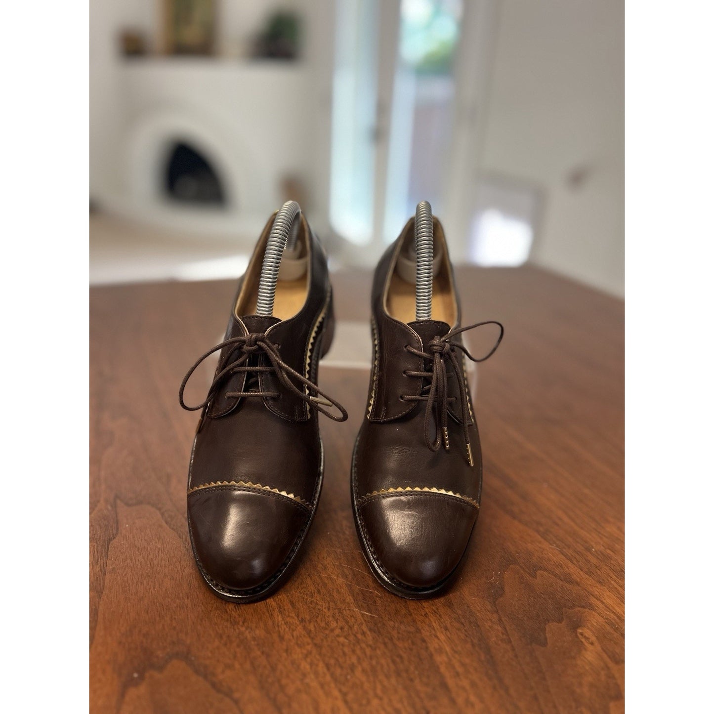 The Office of Angela Scott "Ms. Neale" brown leather derby shoes Women’s Size 5