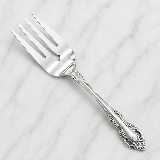 Oneida Community BRAHMS Stainless Meat Serving Fork Silverware Flatware Rococo