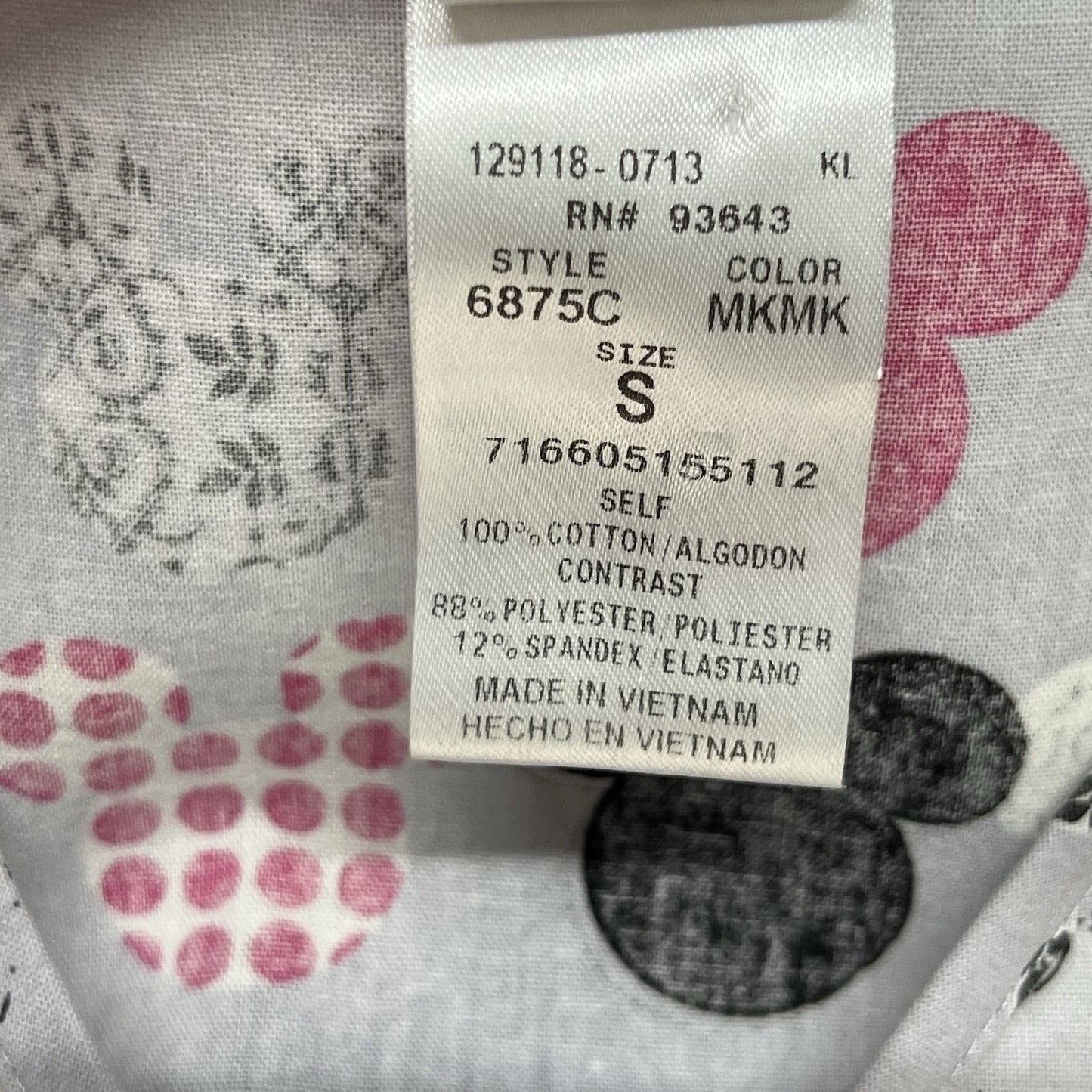 Lot of 4 Disney Scrub Tops Mickey Minnie Mouse Tooniforms Cherokee (S) AOP