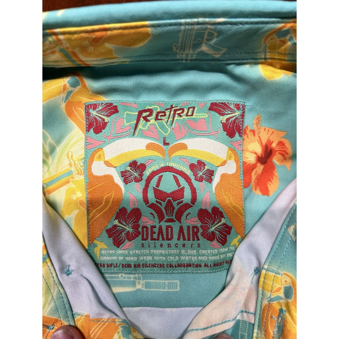 Retro Rifle x Dead Air Silencers (L) Cans & Toucans Button Down Short Sleeve