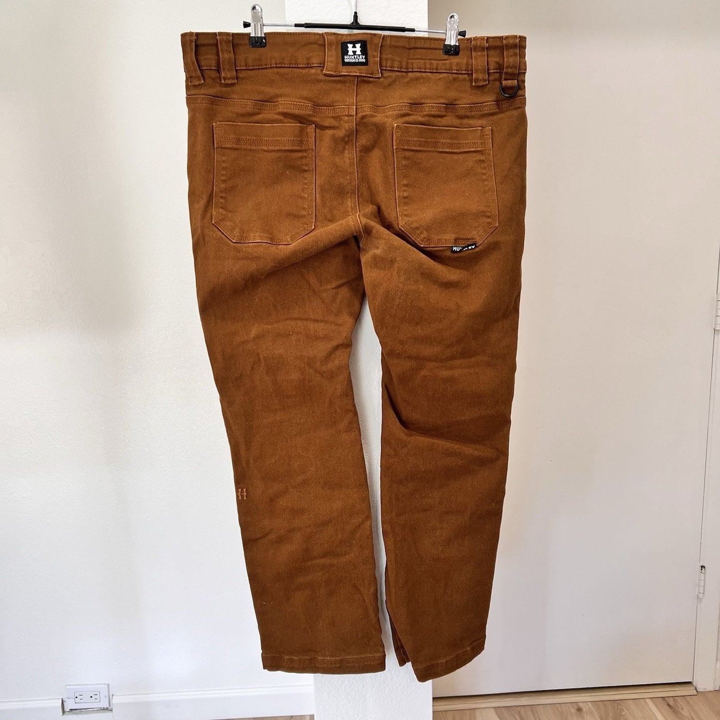Huxtley FX-1 Work Pants 36x30 Triple Stitch Double Knee Adjustable Waist Brown