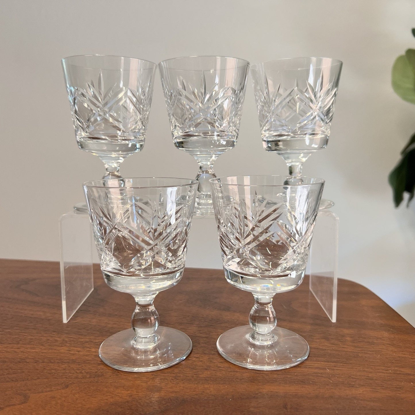 Thomas Webb London Clear Wine Glasses Vintage Barware Regency Old Money Luxury