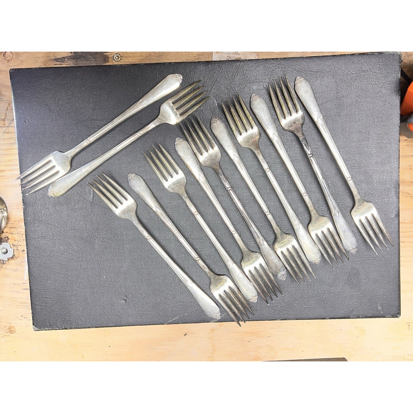 Vintage Rogers XII Flatware 61 Piece Set In TARNDT Chemically Treated Wood Box