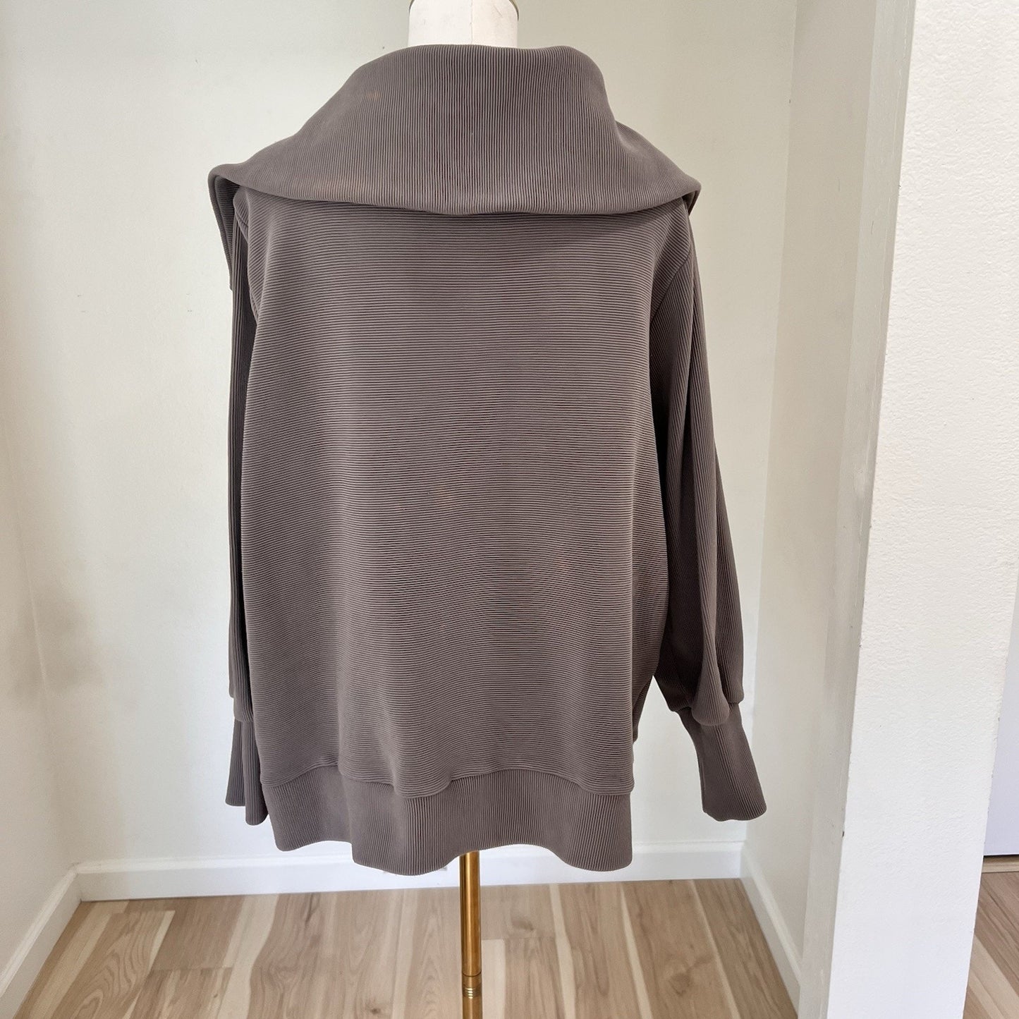 Varley Vine Half Zip Pullover Ottoman Ribbed Oversized Scuba Funnel Neck Lounge