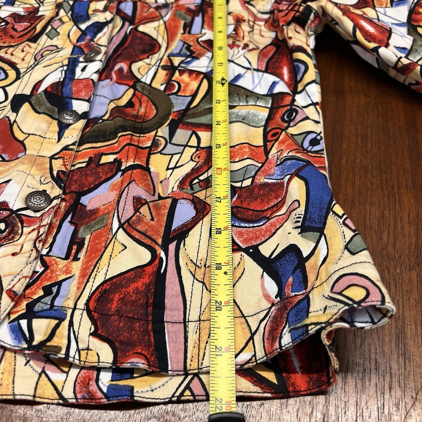 Kaktus Womans Jacket (S) Wearable Art Jazz Colorful Abstract Y2K 90s Button Up