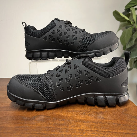 NIB Reebok SUBLITE CUSHION WORK Comp Toe Black Shoe Sneaker Women 8M Unisex