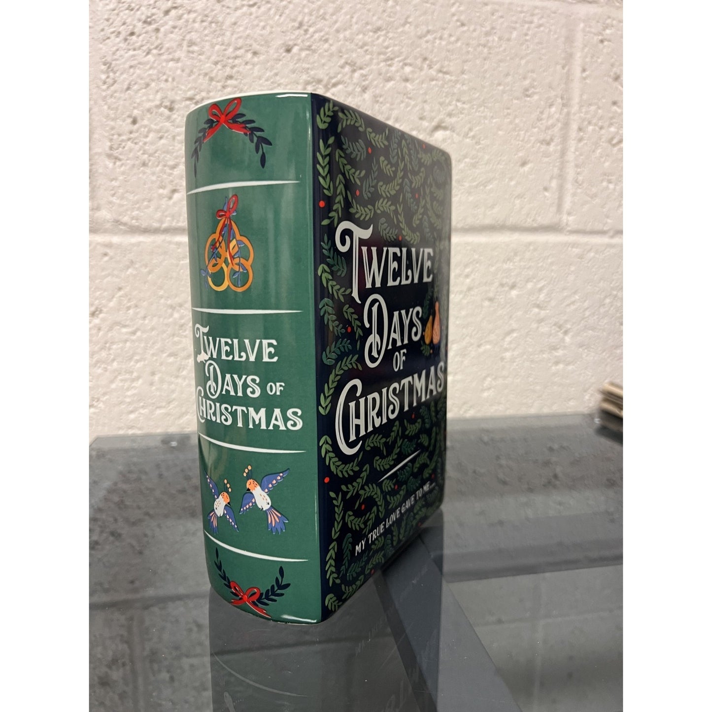 NWT Steel Mill & Co 12 Days of Christmas Ceramic Book Vase
