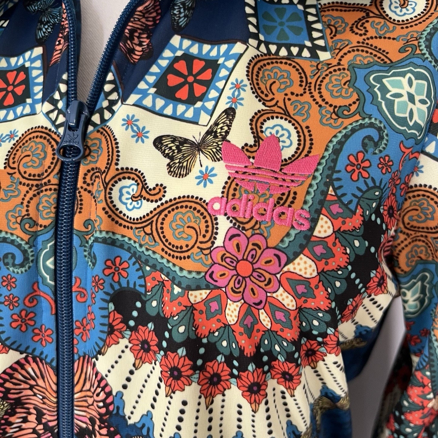 adidas X Farm Rio Borbomix Track Jacket Women (S) Trefoil Butterfly Floral Art