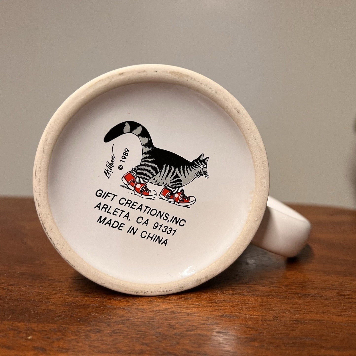 Vintage B. Kliban Tourist Cat Mug ALOHA 1989 Novelty Retro Funny Pot Art Cat Dad