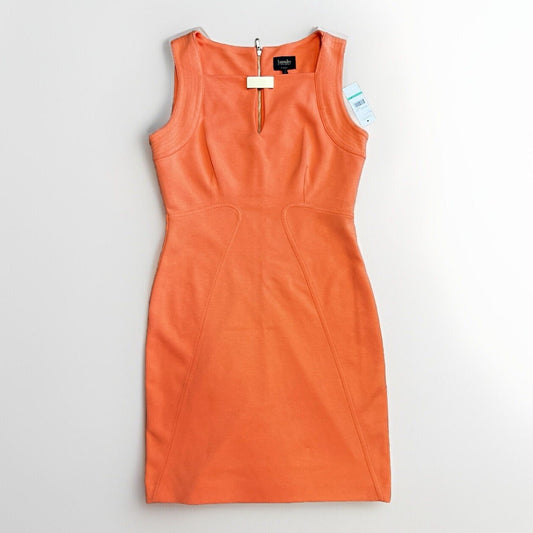NWT Sz 8 Laundry by Shelli Segal Sleeveless Apricot Orange Bodycon Keyhole Neck
