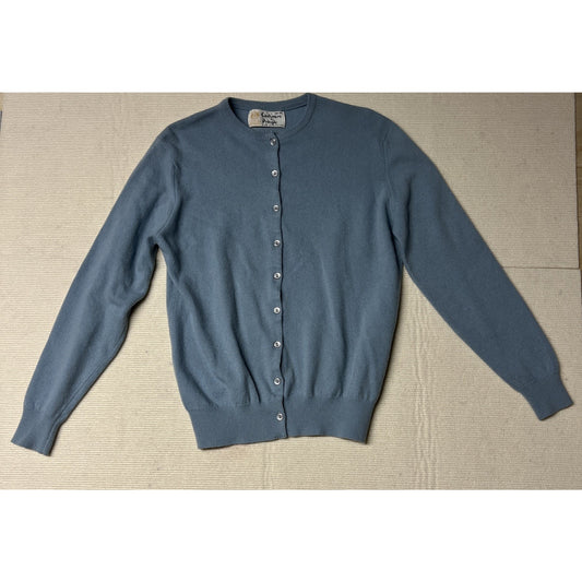 Vtg 1970’s Cashmere By Pringle Of Scotland Baby Blue Button Front Cardigan Sz M