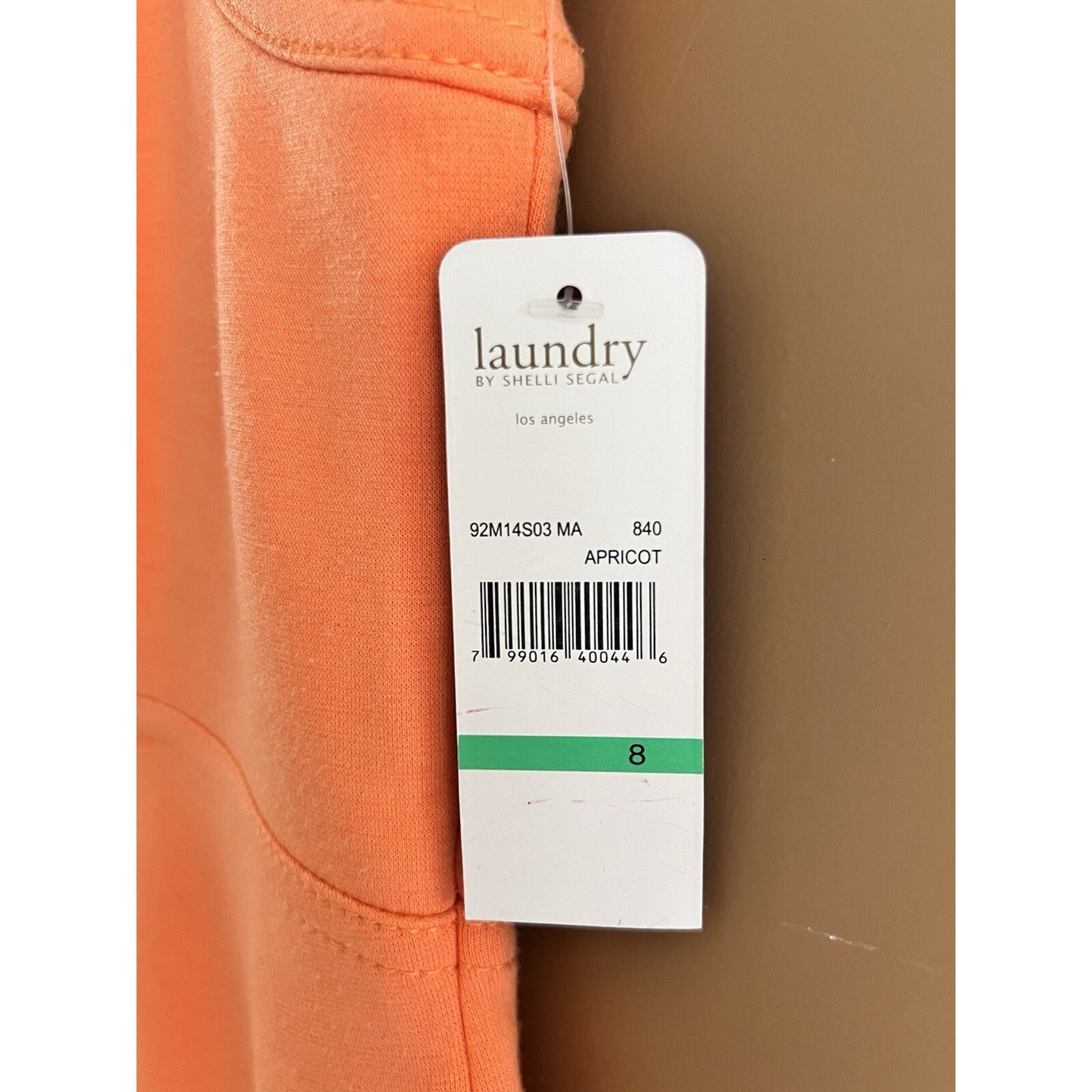 NWT Sz 8 Laundry by Shelli Segal Sleeveless Apricot Orange Bodycon Keyhole Neck