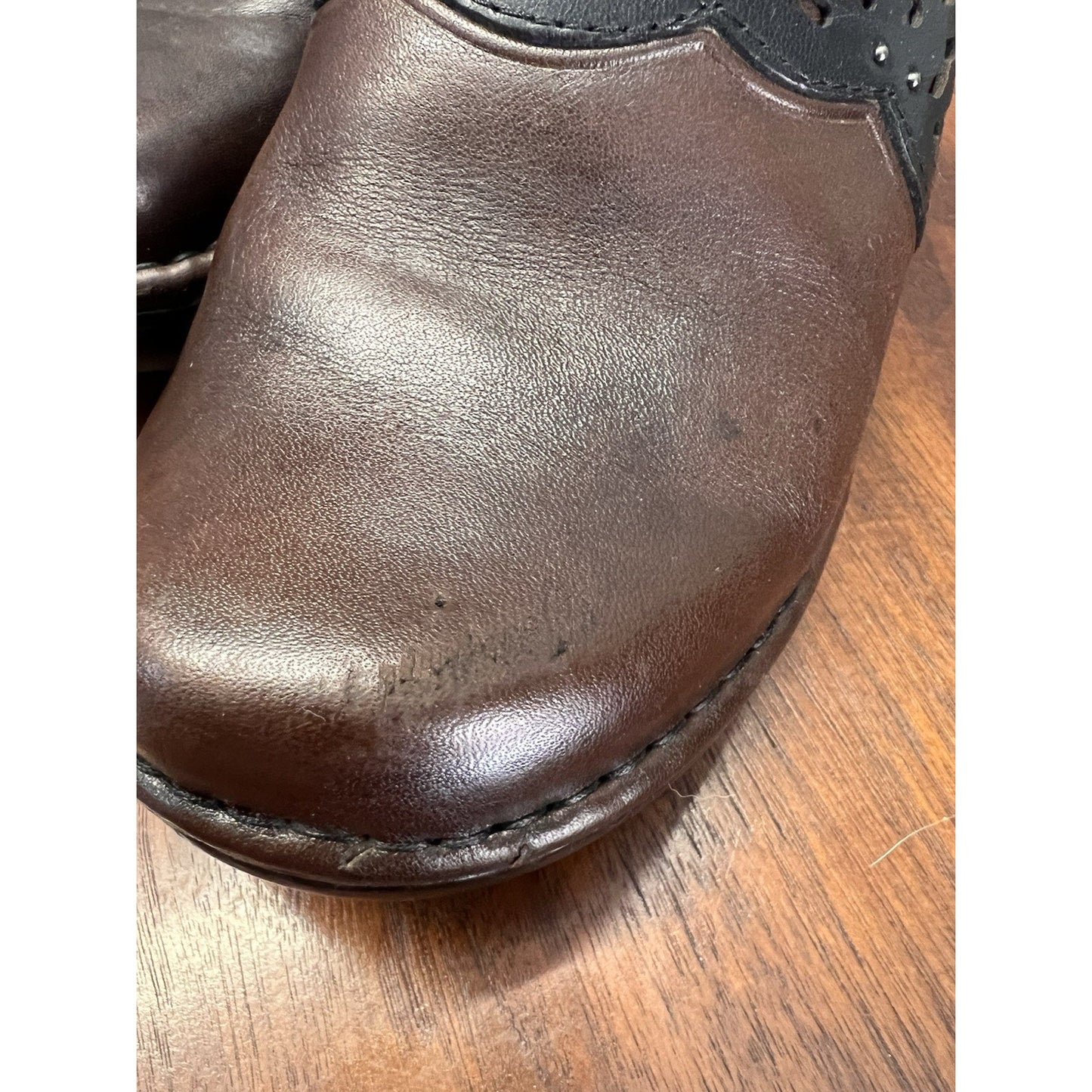 Ariat Tambour Clogs Womens 7.5B Brown Black Scroll Studded Boho Western Rodeo