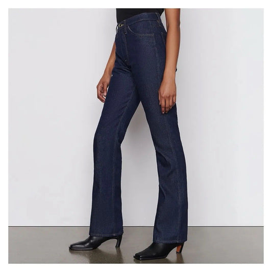 NWT $348 Frame Le Italien Flare Rigid Denim Jean 30 Dark Rinse 100% Cotton Tall