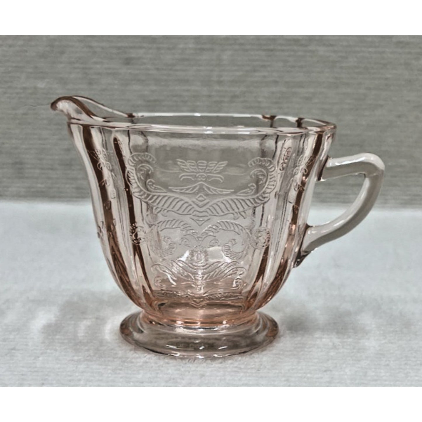 1980s Indiana Glass Pink Madrid Pattern Creamer Replacement Made in USA