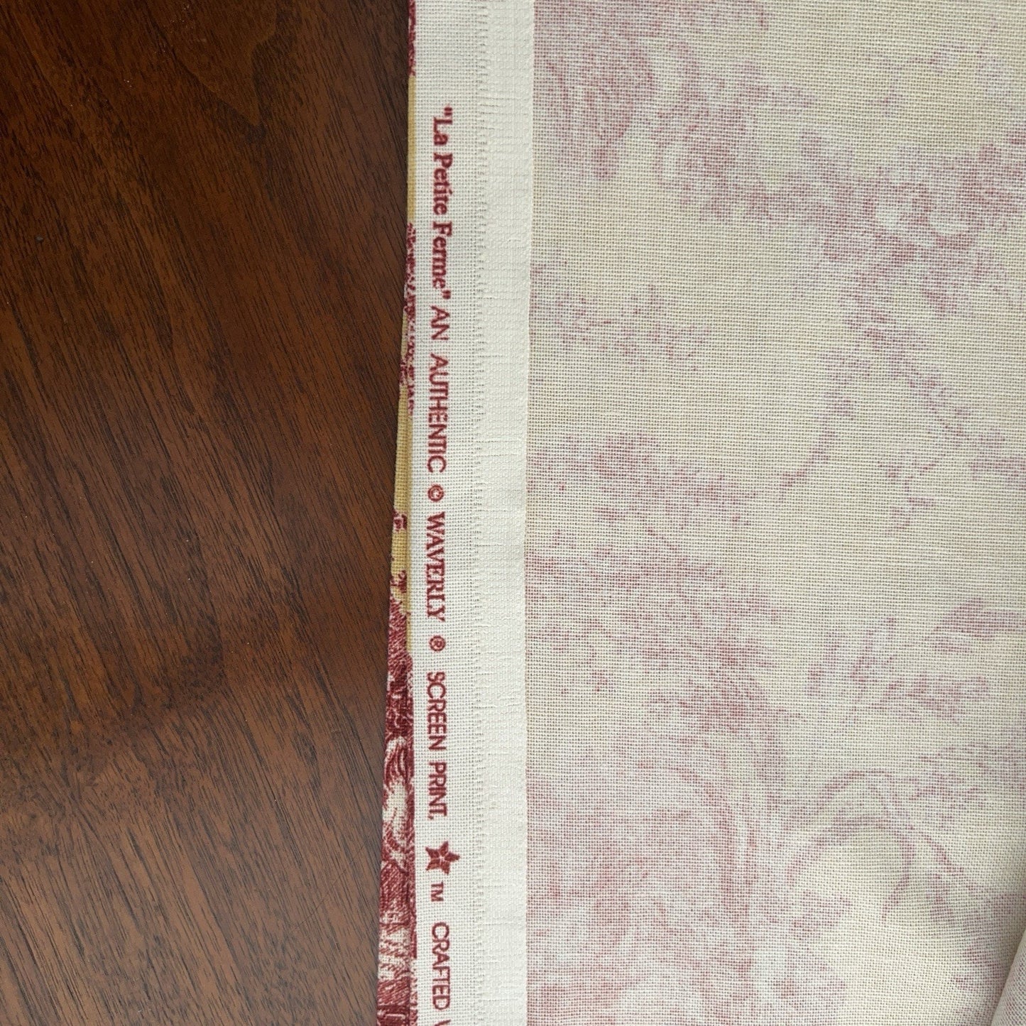 Waverly Fabric La Petite Ferme 6.6 Yards x 53” Pieced Yellow Red Rooster Toile