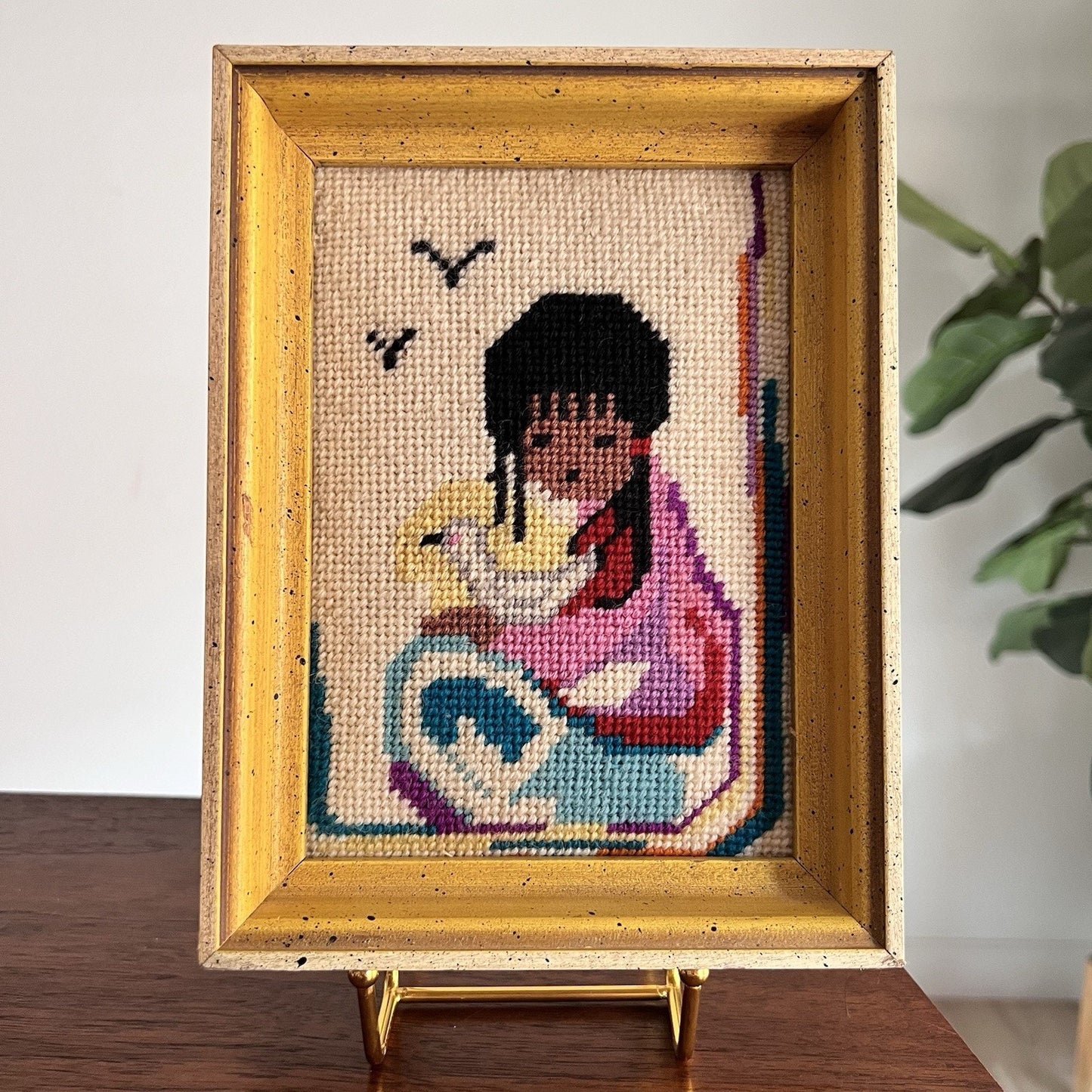 De Grazia Needlepoint Wood Framed
