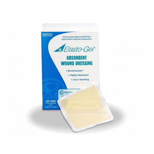 Elasto-Gel Wound Dressing Without Tape 4x4” Box of 5 DR8000 Cooling Cut To Fit